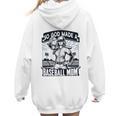 So God Made A Baseball Mom Baseball Player Premium Women Hoodie Back Print