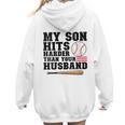 My Son Hits Harder Than Your Husband Baseball Mom Women Hoodie Back Print My Son Hits Harder Than Your Husband Baseball Mom Women Hoodie Back Print