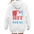 I Teach My Kid Baseball Mom Vintage Coach Baseball Women Hoodie Back Print