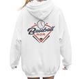 Vintage Baseball Mom Ballpark Momma Baseball Lover Women Hoodie Back Print