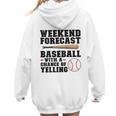 Weekend Forecast Baseball Baseball Mom Women Hoodie Back Print Weekend Forecast Baseball Baseball Mom Women Hoodie Back Print