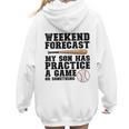 Weekend Forecast My Son Has Practice Baseball Mom Women Hoodie Back Print Weekend Forecast My Son Has Practice Baseball Mom Women Hoodie Back Print