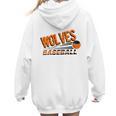Wolves Baseball Team Baseball Mom Wolf Sports School Spirit Women Hoodie Back Print