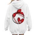 Womens Custom Baseball Mom Number 11 Heart For Mom Mommy Premium Women Hoodie Back Print