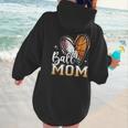 Ball Mom Heart Basketball Baseball Mom Women Hoodie Back Print Ball Mom Heart Basketball Baseball Mom Women Hoodie Back Print