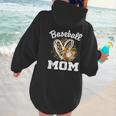 Baseball Mom Leopard Heart Matching Family Women Hoodie Back Print