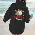 Baseball Mom Leopard Heart Mother's Day Girls Women Hoodie Back Print Baseball Mom Leopard Heart Mother's Day Girls Women Hoodie Back Print