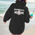 Baseball MOM Mother's Day Baseball Game Cheer Mom Women Hoodie Back Print