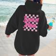 Baseball Mom And Pink Grid Sports Mother Mama Player Women Hoodie Back Print