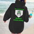 Baseball Mom Quote My Stepson Works From Home Women Hoodie Back Print