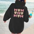 Baseball Mom Sister Tween Teen Girl Girly Pink Bow Preppy Women Hoodie Back Print