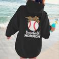 Baseball MomMom Baseball Player Leopard Mom Mom Women Hoodie Back Print Baseball MomMom Baseball Player Leopard Mom Mom Women Hoodie Back Print