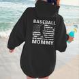 Baseball Mommy Mom USA Flag 4th Of July Women Hoodie Back Print