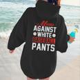 Baseball Moms Against White Baseball Pants Women Hoodie Back Print