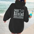 Busy Raising Ballers Graphic For Baseball Moms Women Hoodie Back Print