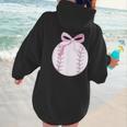 Coquette Baseball Mom Pink Bow Baseball Mama Women Hoodie Back Print Coquette Baseball Mom Pink Bow Baseball Mama Women Hoodie Back Print