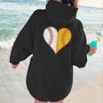 Cute Love Baseball Fast Pitch Softball Heart Baseball Mom Women Hoodie Back Print