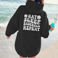 Eat Sleep Baseball Repeat Baseball Lover Baseball Mom Girls Women Hoodie Back Print