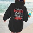 My Favorite Baseball Player Calls Me Mom Baseball Moms Women Hoodie Back Print