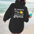 My Favorite Player Calls Me Stepmom Softball Baseball Mom Women Hoodie Back Print