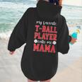 My Favorite T-Ball Player Calls Me Mama Baseball Mom Women Hoodie Back Print