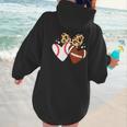 Football Baseball Heart Football Baseball Mom Women Hoodie Back Print Football Baseball Heart Football Baseball Mom Women Hoodie Back Print
