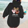 Game Day Vibes Football Baseball Mom Heart Women Hoodie Back Print