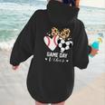 Game Day Vibes Soccer Baseball Mom Heart Women Hoodie Back Print