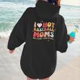 Groovy Retro I Love Hot Baseball Moms With After Game Snacks Women Hoodie Back Print