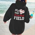 My Heart Is On That Field Baseball Player Baseball Mom Women Hoodie Back Print
