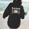 Leopard Baseball Mom Baseball Mama Retro Cute Mother's Day Women Hoodie Back Print