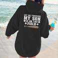 Let Me Through My Son Is Out The Field Baseball Mom Women Hoodie Back Print