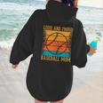 Loud And Proud Baseball Mom Vibrant Colorful Stripe Women Hoodie Back Print