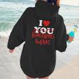 I Love Baseball Moms Women Hoodie Back Print