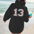Lucky Number 13 Baseball Mom Baseball Number 13 Lucky 13 Women Hoodie Back Print