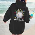 Messy Ball Puzzle Baseball Mom Life Autism Awareness Month Women Hoodie Back Print