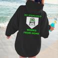 Messy Bun Baseball Mom My Stepchild Works From Home Women Hoodie Back Print
