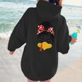 Messy Bun Baseball Mom Turkey Face Matching Thanksgiving Women Hoodie Back Print