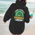 One Lucky Baseball Mom St Patricks Day Rainbow Mother Mama Women Hoodie Back Print