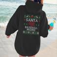 Santa Loves Baseball Moms Ugly Christmas Women Hoodie Back Print
