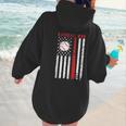Vintage Baseball Flag Women Baseball Mom Women Hoodie Back Print