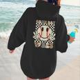 Women Kids Baseball Game Day Vibes Smile Baseball Mom Women Hoodie Back Print