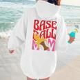 Baseball Mom Game Day Trendy Pink Leopard Mama Premium Women Hoodie Back Print