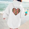 Baseball Mom Leopard Heart Valentine Day Mother Day Women Hoodie Back Print