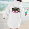 Baseball Mom Leopard Baseball Mama Life Girls Women Baller Premium Women Hoodie Back Print