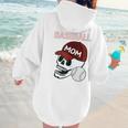 Baseball Mom Skull Sports Skeleton Women Hoodie Back Print
