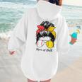 Baseball Mom Softball Mom Of Both Messy Bun Mother's Day Women Hoodie Back Print Baseball Mom Softball Mom Of Both Messy Bun Mother's Day Women Hoodie Back Print