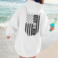 Baseball Mom USA Flag Baseball Mama Day Vibes Mama Women Hoodie Back Print