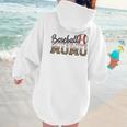 Baseball Momo Women BallPark Momo Baseball Mom Mother's Day Women Hoodie Back Print