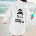 Baseball Momster Messy Bun Skull Mom For Women Halloween Women Hoodie Back Print Baseball Momster Messy Bun Skull Mom For Women Halloween Women Hoodie Back Print